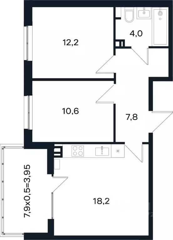2-к кв. Краснодарский край, Краснодар Новая Елизаветка мкр, ул. Имени ... - Фото 1