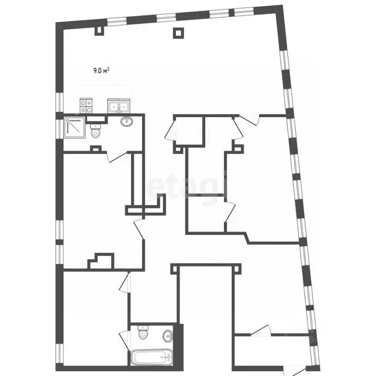 Свободной планировки кв. Москва 3-й Кадашевский пер., 3С6 (237.1 м) - Фото 2