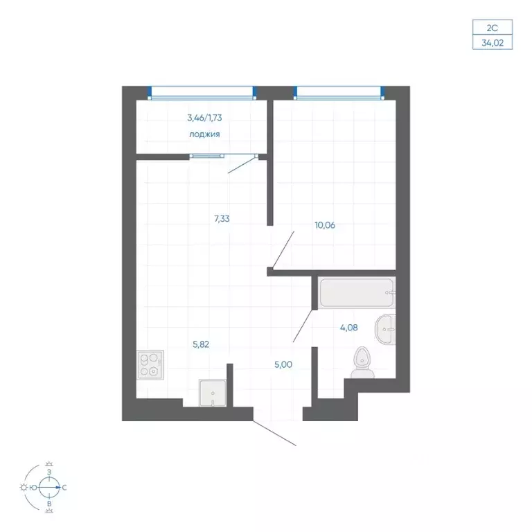 1-к кв. Челябинская область, Челябинский городской округ, пос. ... - Фото 1