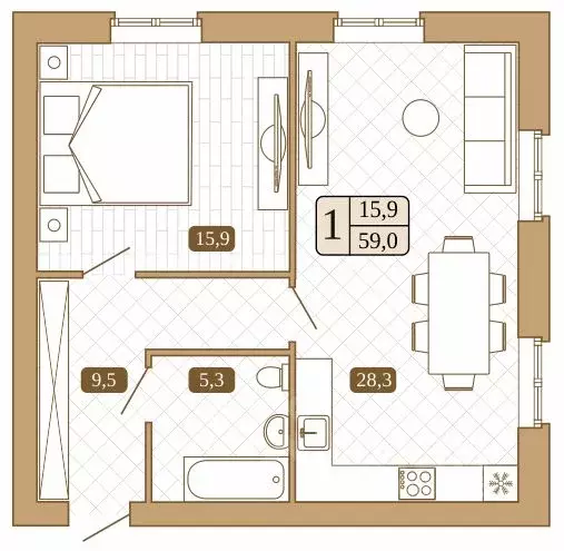 1-к кв. Московская область, Сергиев Посад Белый город жилой комплекс ... - Фото 1