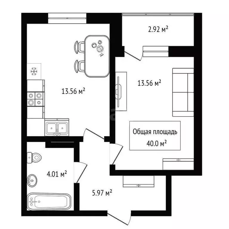 1-комнатная квартира: Новосибирск, Ипподромская улица, 12 (40 м) - Фото 1