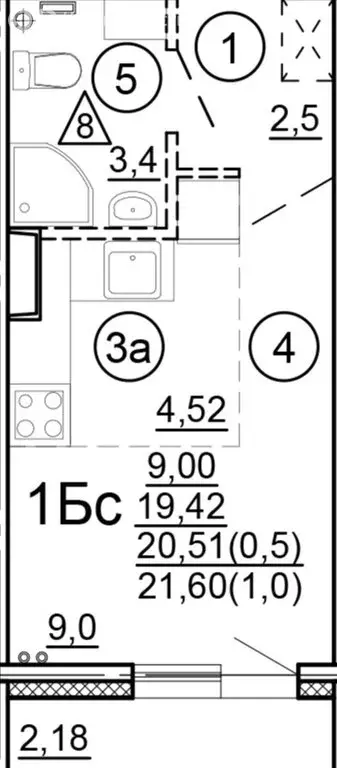 Квартира-студия: Тверь, Новочеркасская улица, 49 (21.5 м) - Фото 0