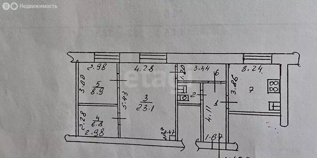 3-комнатная квартира: Липецк, улица имени Баумана, 333к16 (65 м) - Фото 1