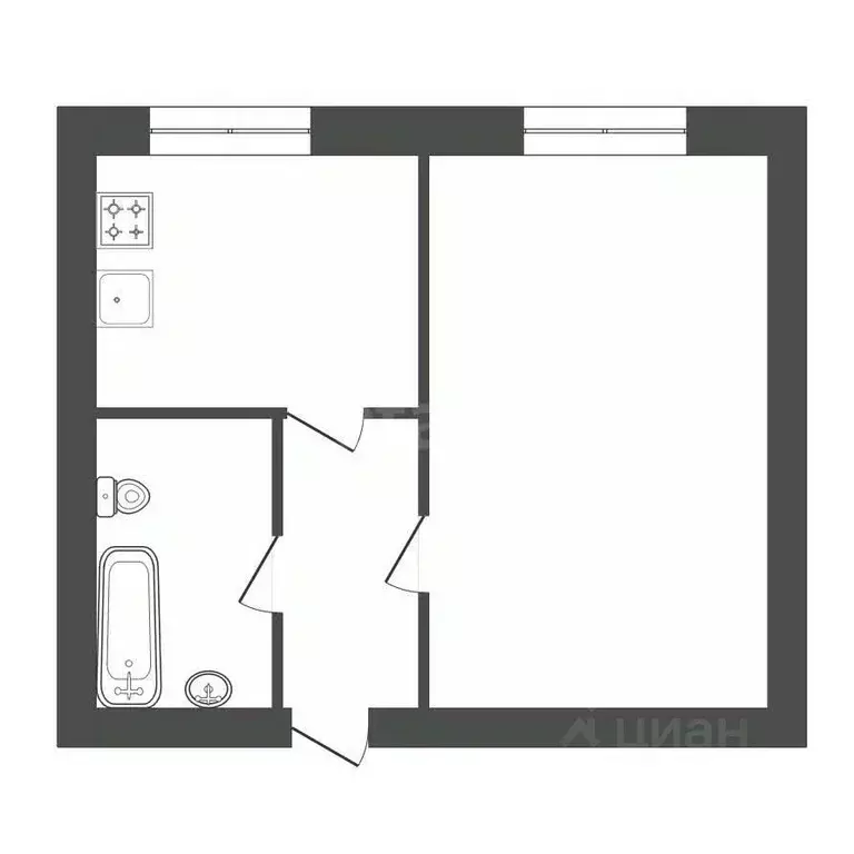 1-к кв. Башкортостан, Уфа Таллинская ул., 22 (33.0 м) - Фото 2