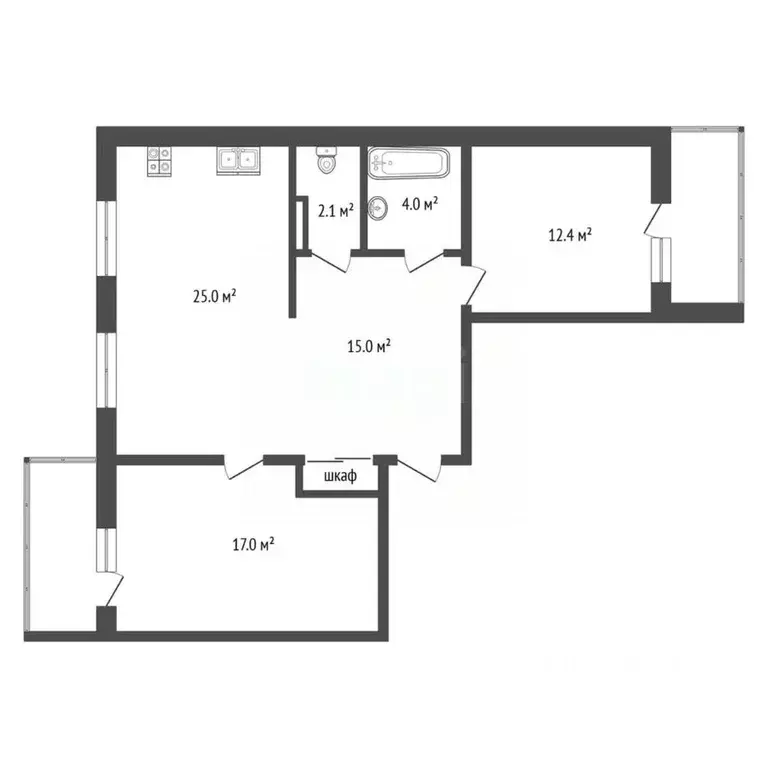3-к кв. Омская область, Омск ул. 3-я Енисейская, 32 (73.0 м) - Фото 1