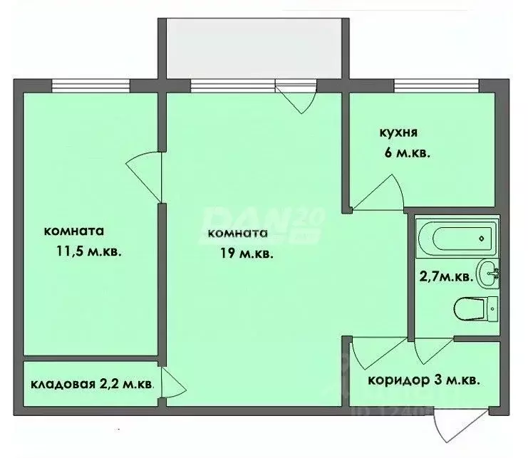 2-к кв. Челябинская область, Сатка Пролетарская ул., 33 (44.3 м) - Фото 1