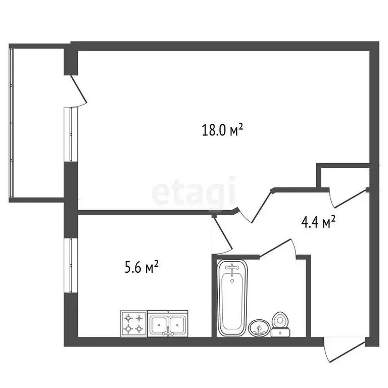 1-комнатная квартира: Колпино, Павловская улица, 84 (31.5 м) - Фото 1