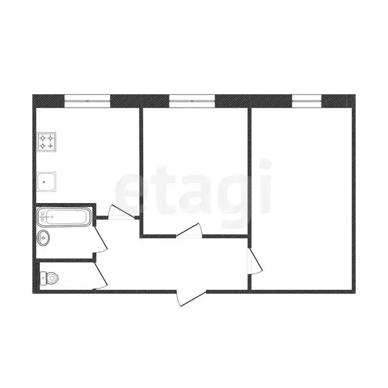 2-комнатная квартира: Белгород, улица Губкина, 29 (47.1 м) - Фото 2