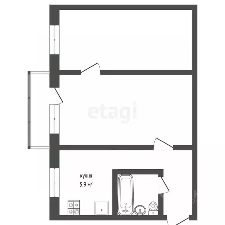 2-к кв. Тамбовская область, Тамбов Мичуринская ул., 84 (42.7 м) - Фото 1