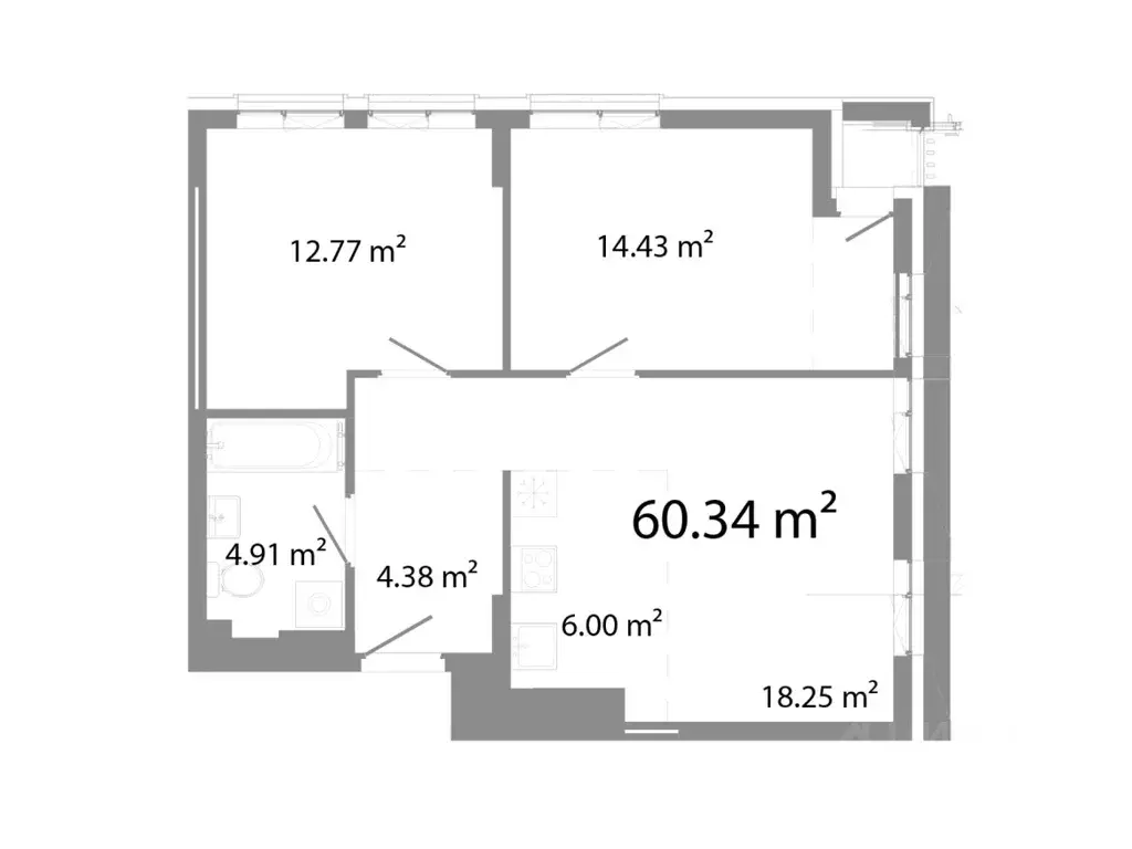 3-к кв. Челябинская область, Челябинск Никс Про на Лесопарковой жилой ... - Фото 1