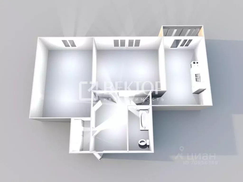 2-к кв. Костромская область, Кострома ул. 7-я Рабочая, 36 (60.0 м) - Фото 2