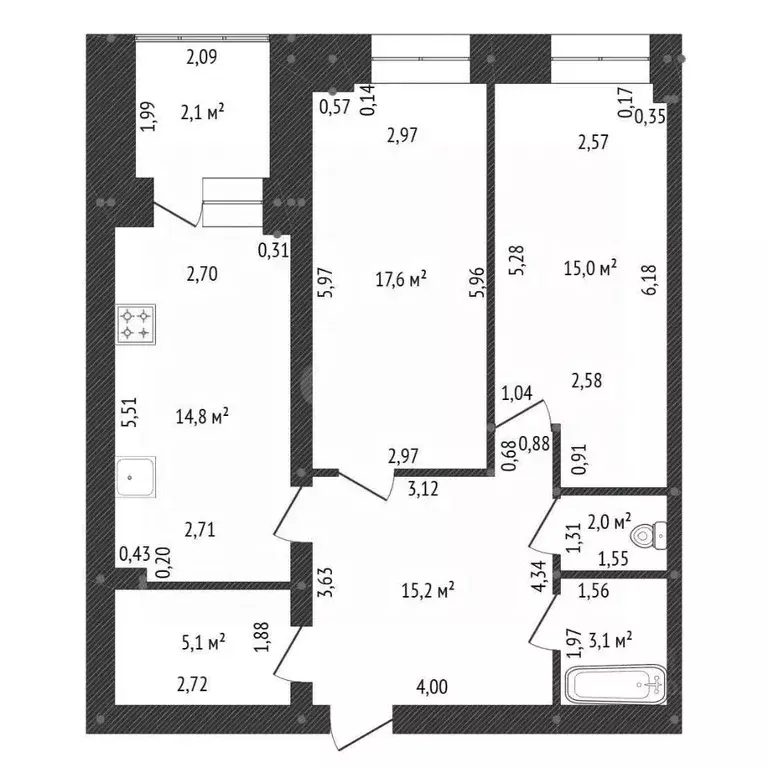 2-к кв. Башкортостан, Уфа ул. Пархоменко, 71/1 (74.9 м) - Фото 1