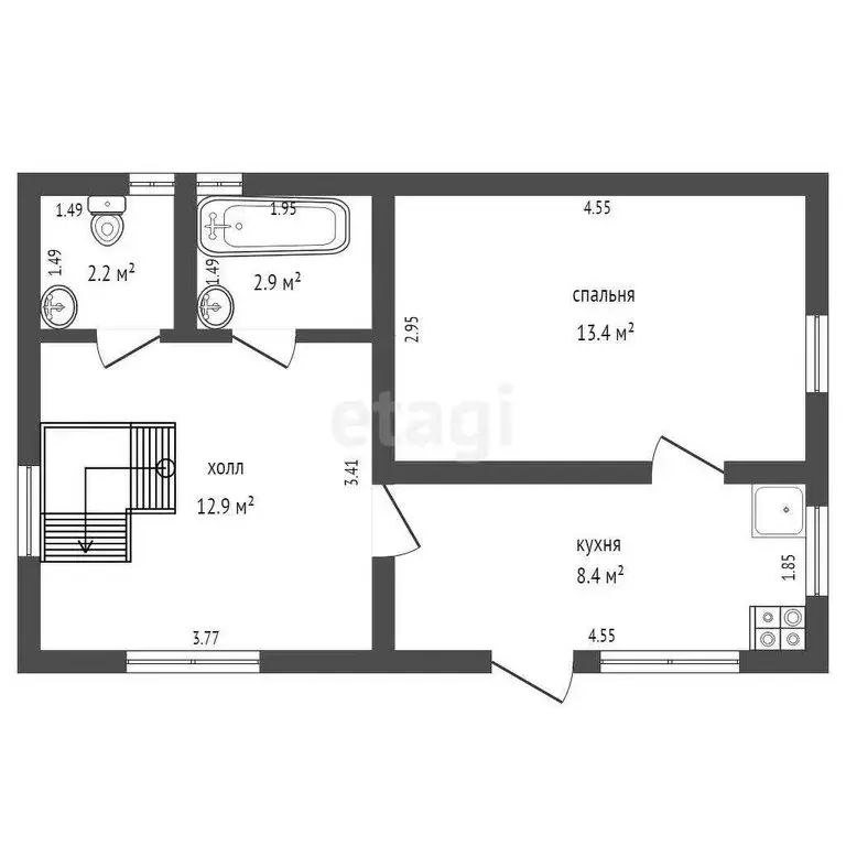 Дом в Таганрог, ДНТ Дружба-1, улица Яблочкина (85.8 м) - Фото 1