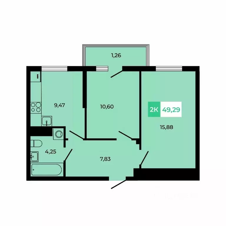 2-к кв. Ростовская область, Аксайский район, Щепкинское с/пос, пос. ... - Фото 1