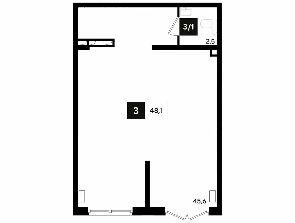 Офис (48.1 м) - Фото 1