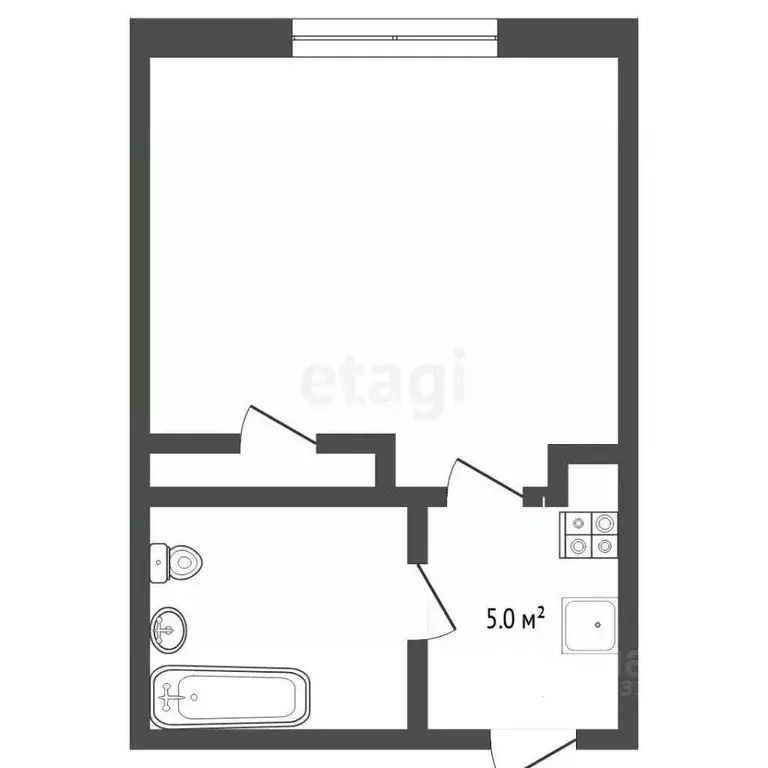 Студия Тюменская область, Тюмень ул. Ватутина, 14 (20.5 м) - Фото 2