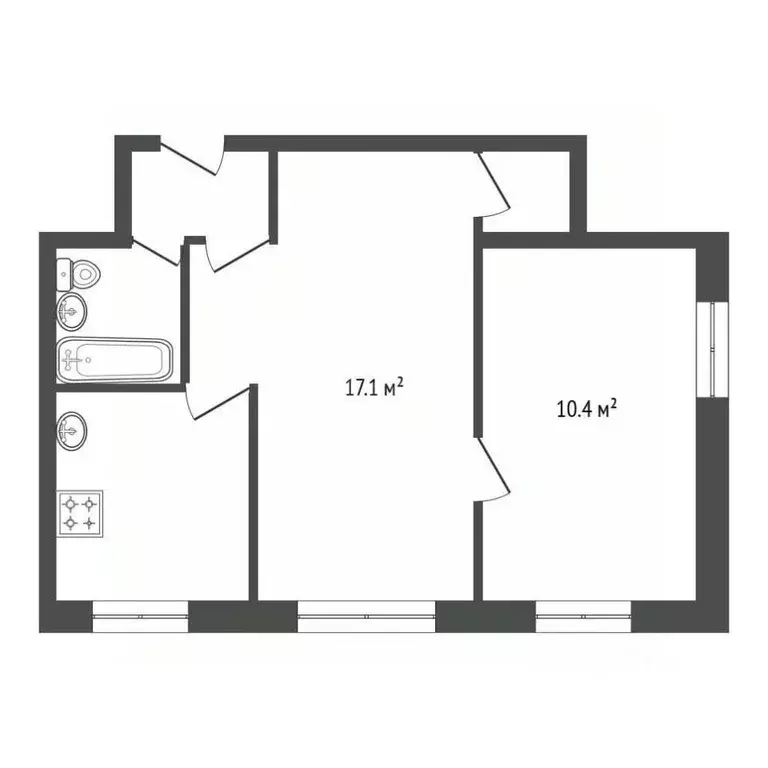 2-к кв. Ивановская область, Кохма ул. Дзержинского, 3 (39.6 м) - Фото 0