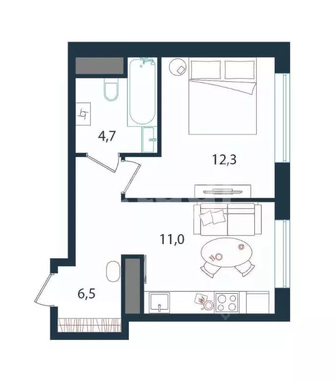 1-к кв. Москва Тагильская ул., 2к1 (34.5 м) - Фото 2