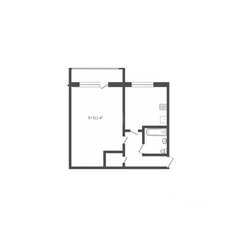 1-к кв. Алтайский край, Бийск ул. 8 Марта, 22 (31.1 м) - Фото 2