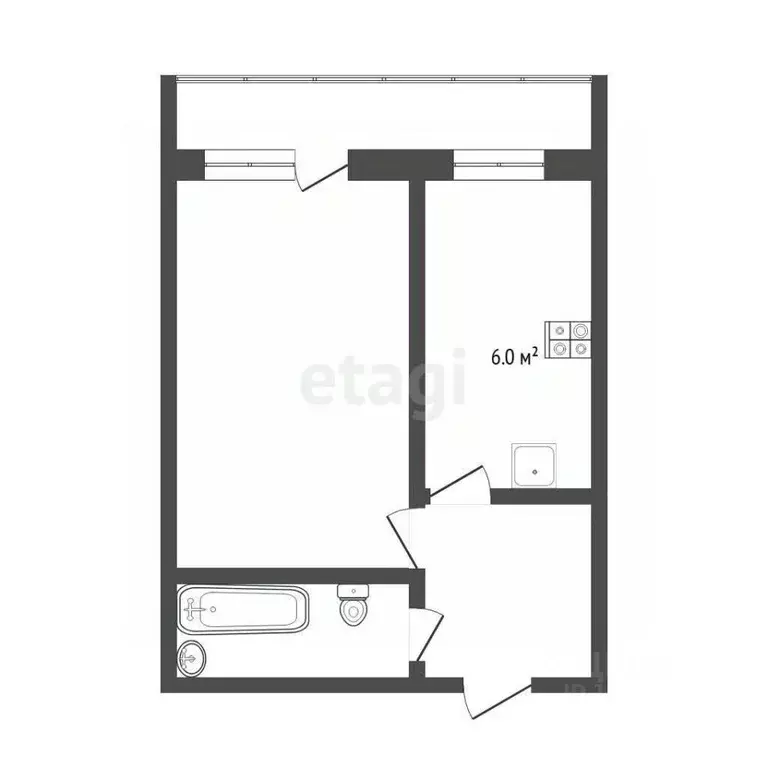 1-к кв. Тюменская область, Тюмень Широтная ул., 111 (28.3 м) - Фото 2