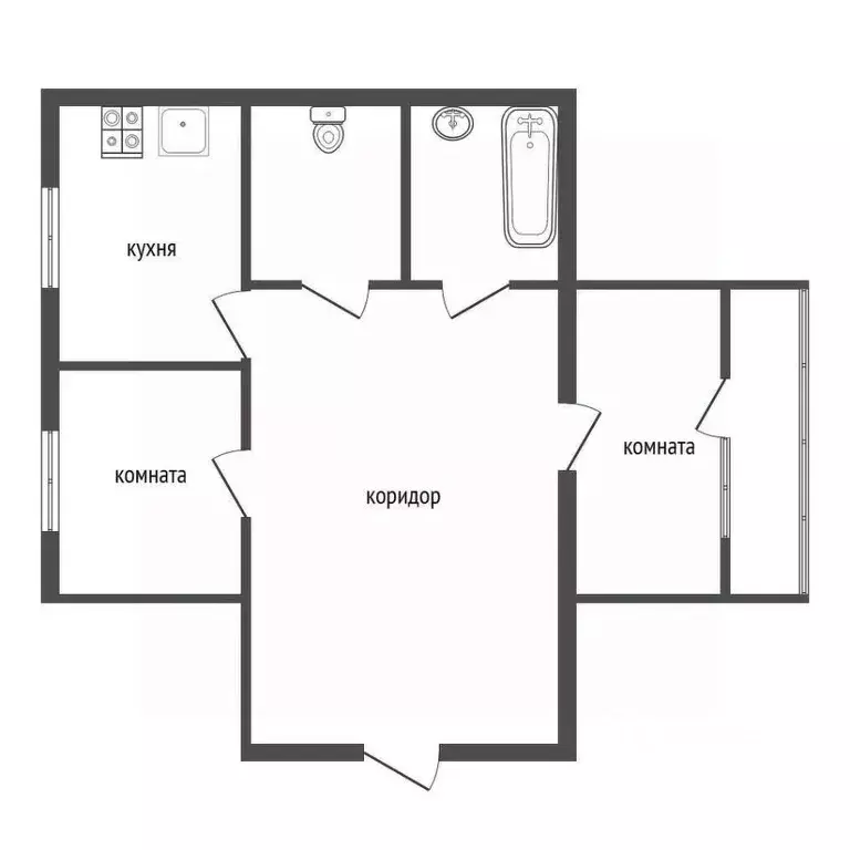 2-к кв. Воронежская область, Воронеж Ростовская ул., 26 (46.6 м) - Фото 2