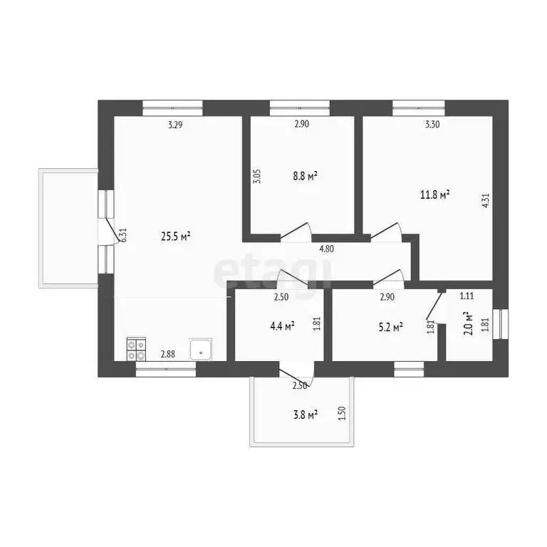 Дом в Тюмень, территория СОСН Изыскатель, Рябиновая улица (61.6 м) - Фото 0