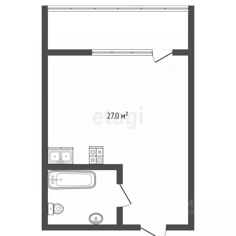 Студия Оренбургская область, Оренбург Северный проезд, 8 (27.0 м) - Фото 2