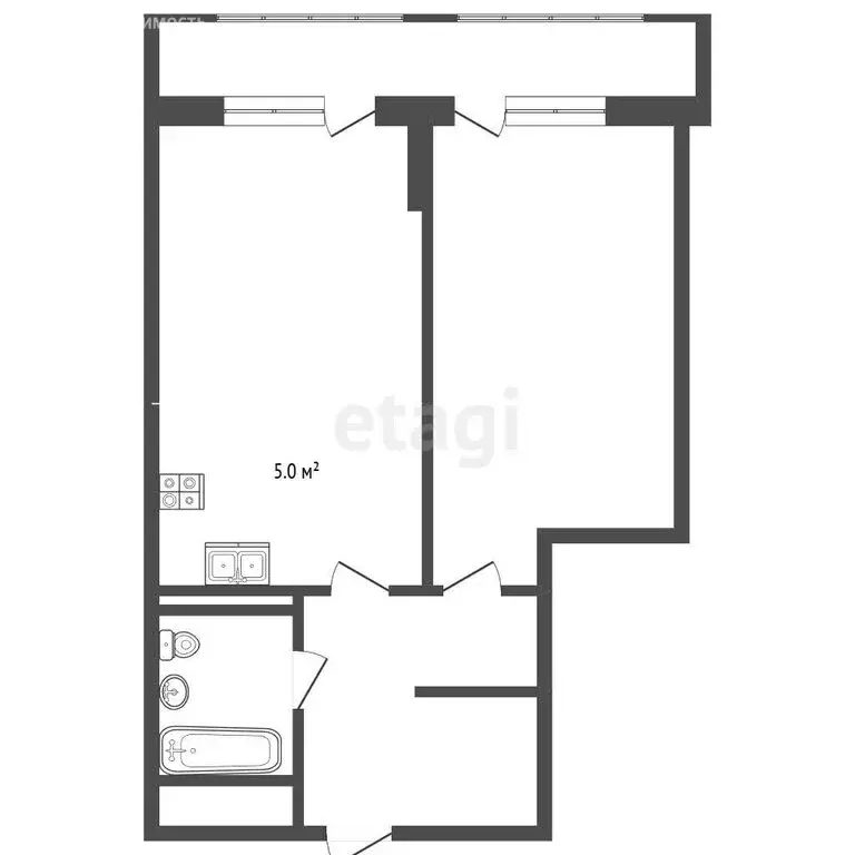 2-комнатная квартира: Челябинск, улица Доватора, 24А (44 м) - Фото 1