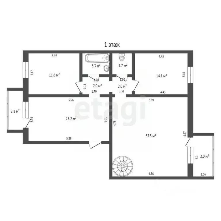 4-к кв. Тамбовская область, Тамбов ул. Рылеева, 61А (137.2 м) - Фото 1