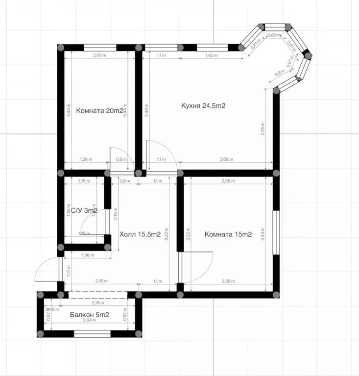 2-к кв. Кабардино-Балкария, Нальчик ул. Пушкина, 31 (92.0 м) - Фото 2