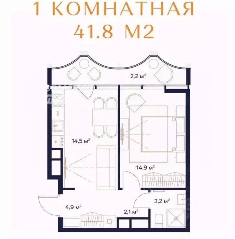 1-к кв. Москва Сельскохозяйственная ул., 26с11 (41.8 м) - Фото 1