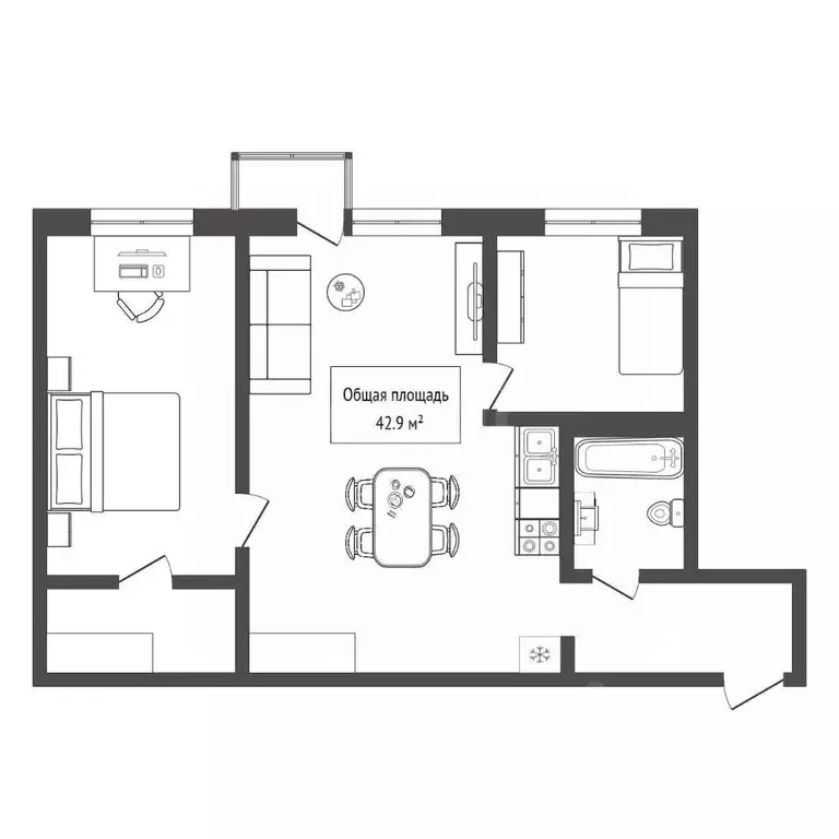 2-к кв. Алтай, Горно-Алтайск Коммунистический просп. (42.9 м) - Фото 2
