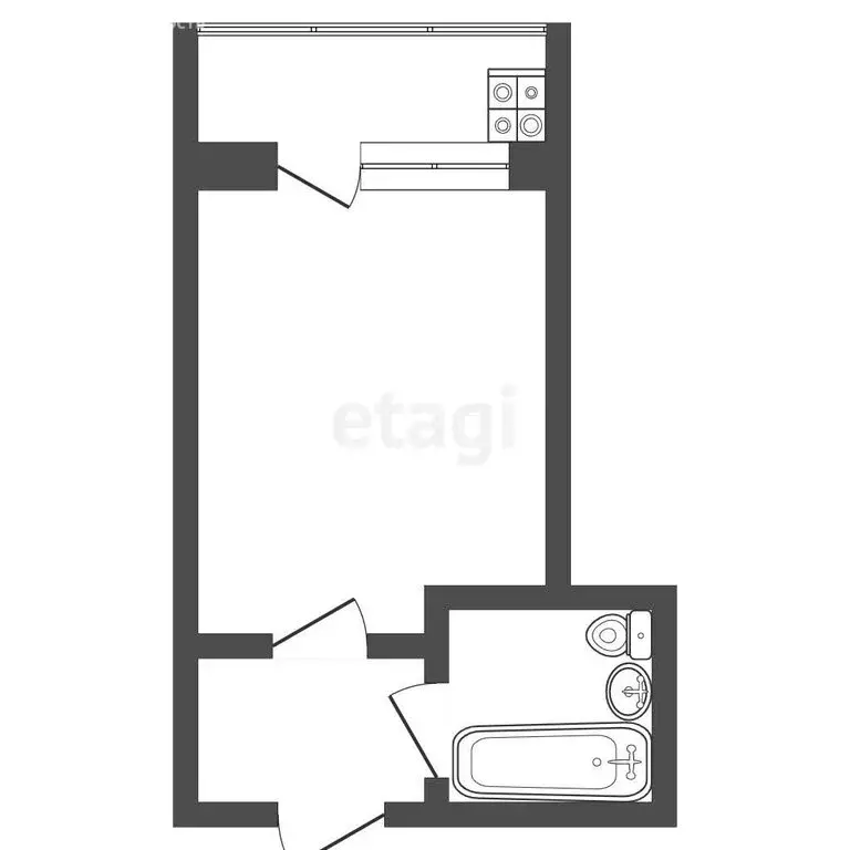 Квартира-студия: Тюмень, Шаимский проезд, 9 (15 м) - Фото 1