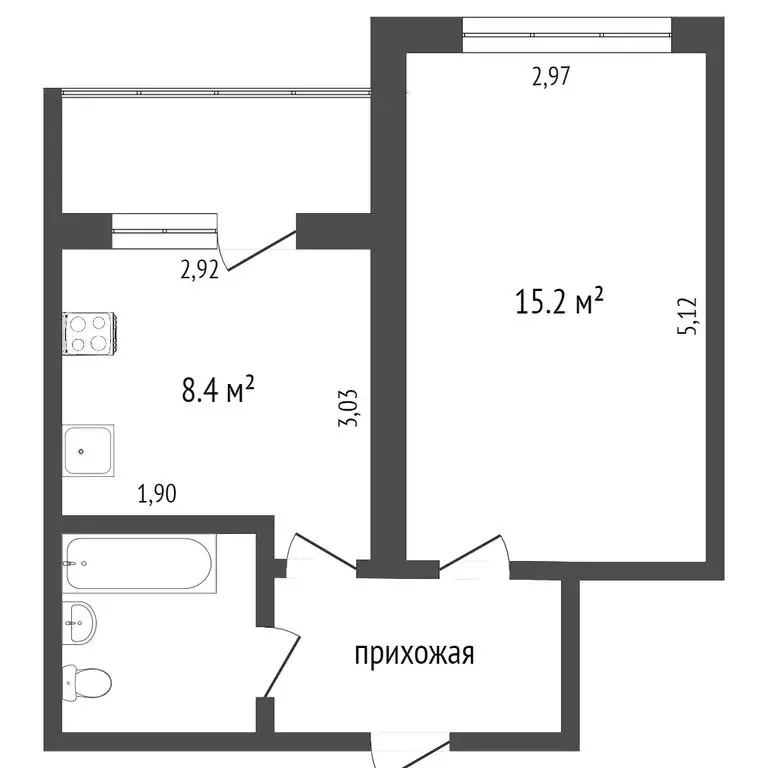 1-комнатная квартира: Воронеж, Минская улица, 63А (31.8 м) - Фото 1