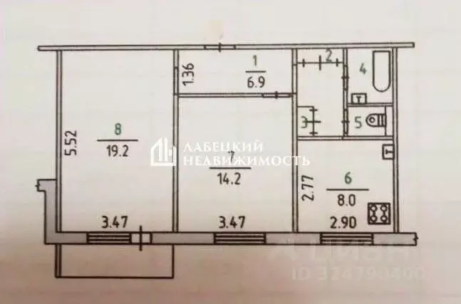 2-к кв. Орловская область, Орел ул. Матросова, 46 (52.7 м) - Фото 2