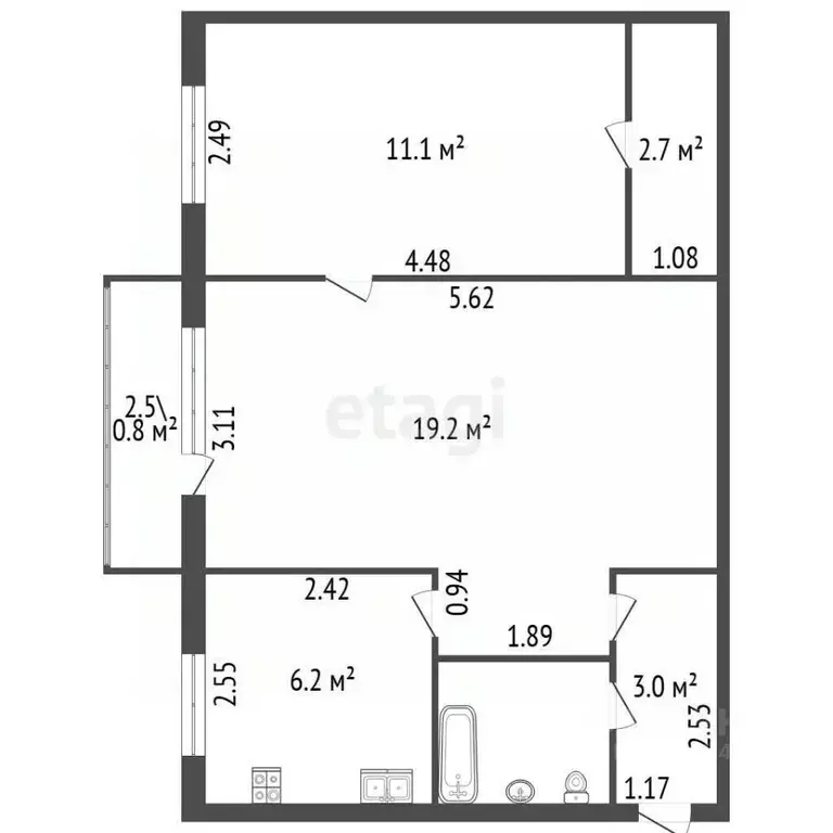 2-к кв. Санкт-Петербург Северный просп., 73К4 (45.1 м) - Фото 2