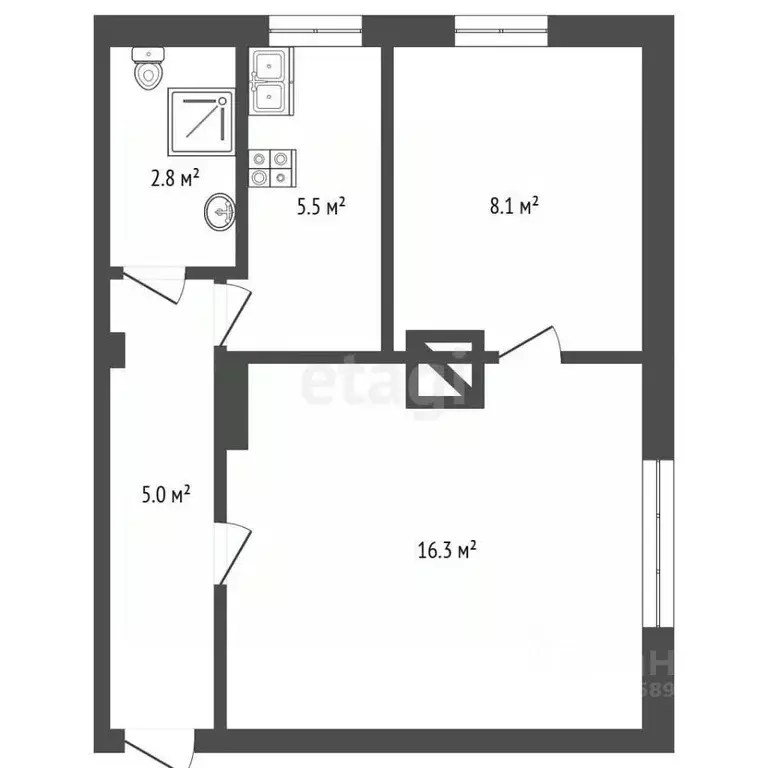 2-к кв. Вологодская область, Харовск Школьная ул., 14 (38.0 м) - Фото 2