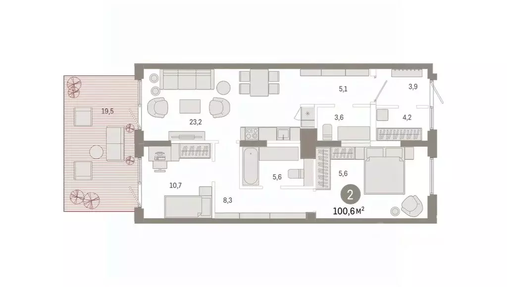 2-к кв. Омская область, Омск  (100.6 м) - Фото 2