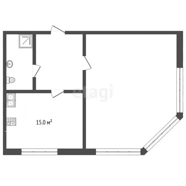 1-комнатная квартира: Баксан, бульвар Олимпийский, 1с2 (48.2 м) - Фото 1