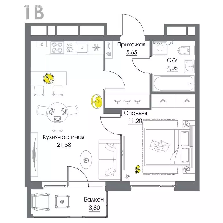 1-комнатная квартира: Тульская область, Щёкино, Ясенковский проезд, ... - Фото 1