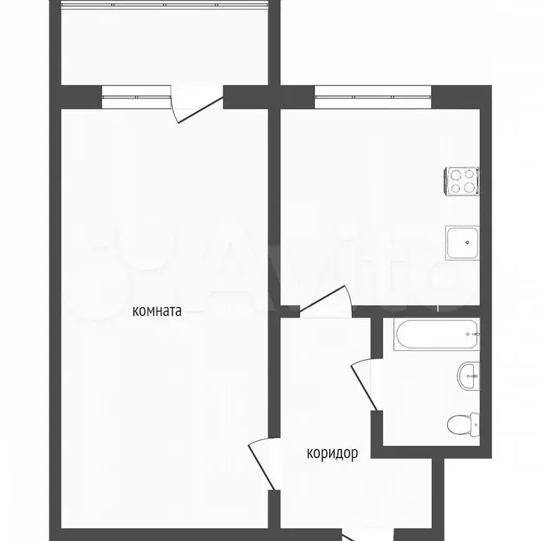 1-к. квартира, 31 м, 4/5 эт. - Фото 0