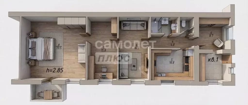 3-к кв. Пензенская область, Бессоновский район, с. Грабово ул. 2-я ... - Фото 2