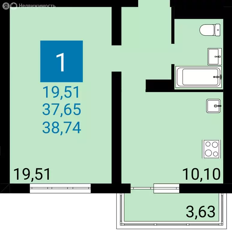 1-комнатная квартира: Анапа, улица Ленина, 235 (37.65 м) - Фото 0