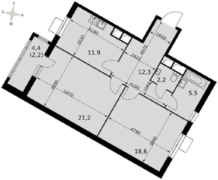 Продается 2-комнатная квартира - Фото 1
