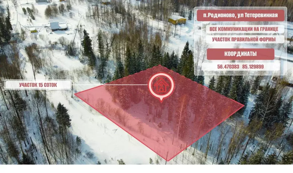 Участок в Томская область, Томск пос. Родионово, ул. Тетеревинная, 5 ... - Фото 2