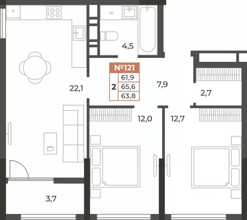 2-к кв. Крым, Симферополь ул. Караимская, 50 (63.8 м) - Фото 0