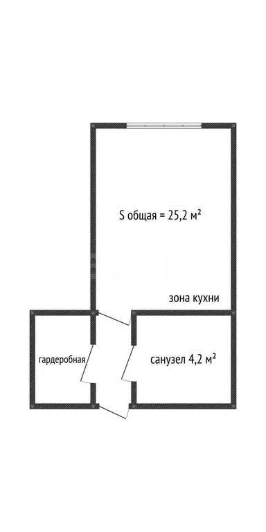Квартира-студия: Тюмень, Центральный округ (25.2 м) - Фото 1