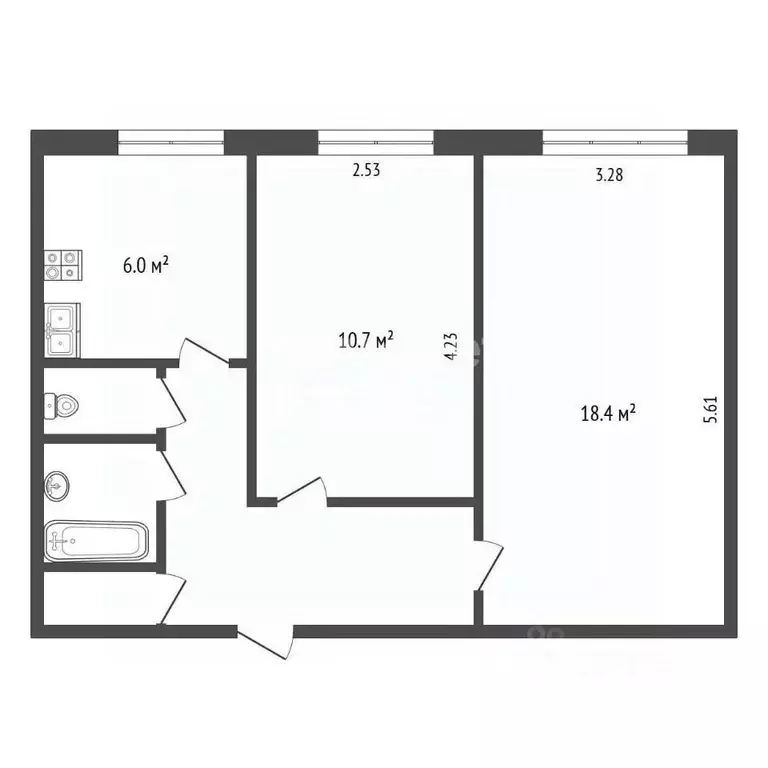 2-к кв. Москва Сумская ул., 6К4 (43.2 м) - Фото 2