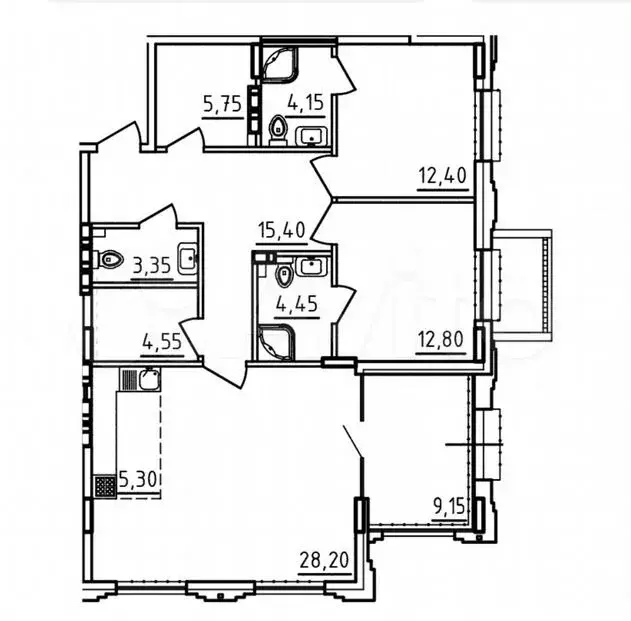 3-к. квартира, 100м, 3/9эт. - Фото 1