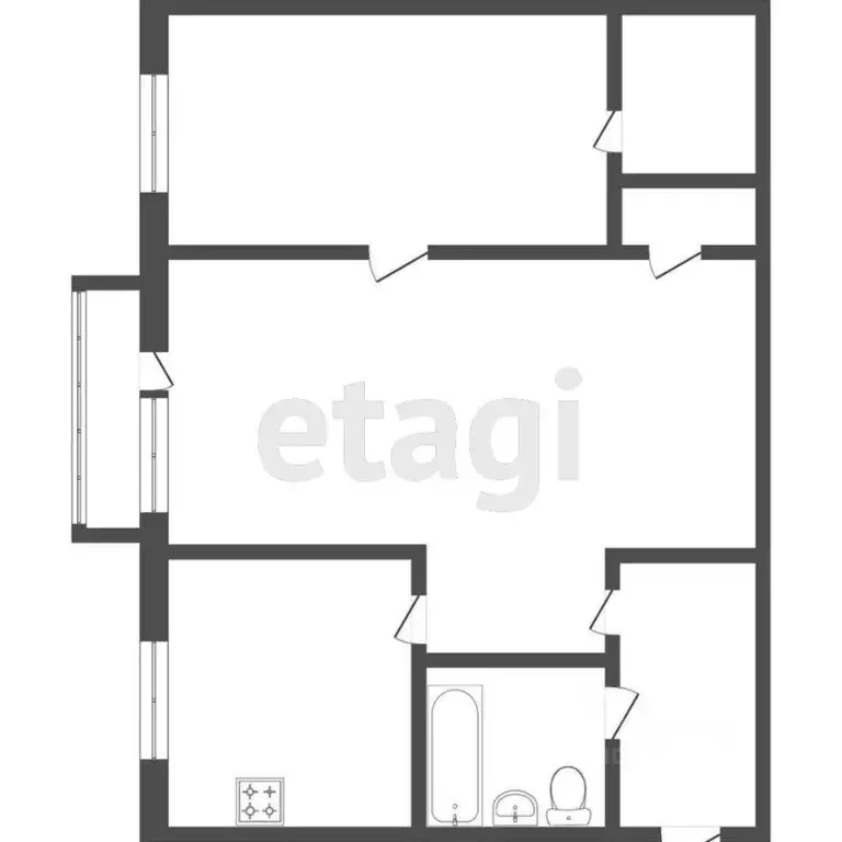 2-к кв. Омская область, Омск Осоавиахимовская ул., 189 (42.0 м) - Фото 1